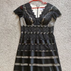 Black and Cream lace/satin cocktail dress- Size 14
